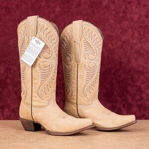 Circle G by Corral Woman Sand Cowhide Leather Western Cowboy Knee Boots sz 7.5